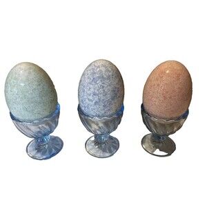 2025 Target Bullseye EGGS AND HOLDERS SET OF 3 Easter Bunny Blue Pink Green